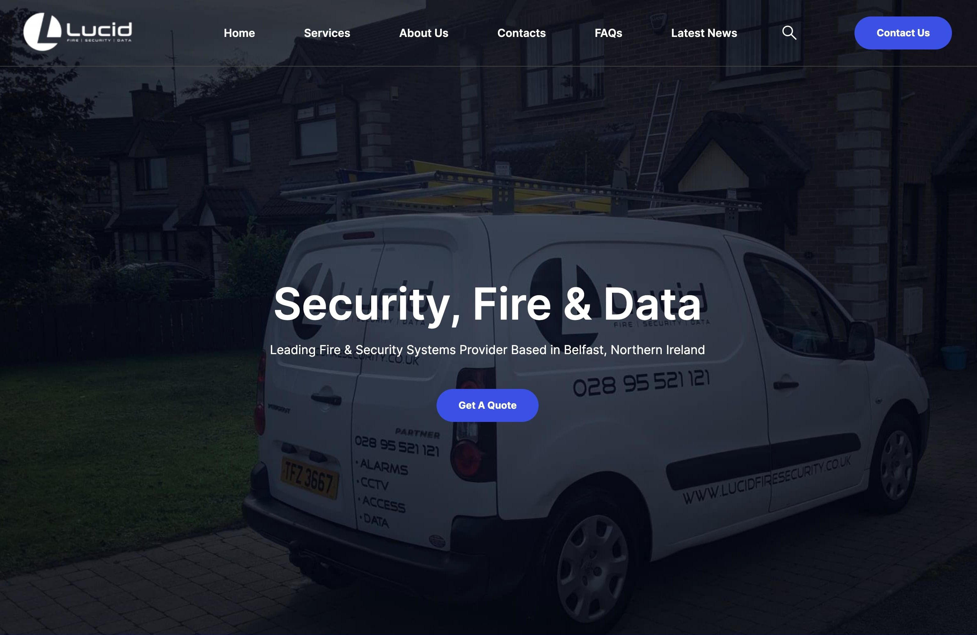 Lucid Fire & Security website